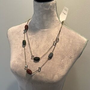 Double layered beaded necklace NWT
